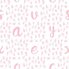 Seamless pattern with black alphabet letters