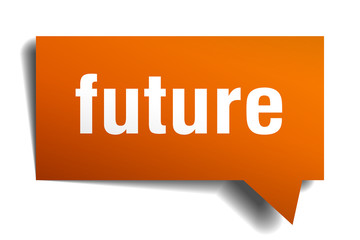 future orange 3d speech bubble