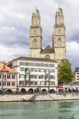Fototapeta na wymiar Church of Grossmunster, Zurich