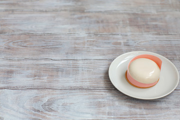 Top view of a creamy cupcake