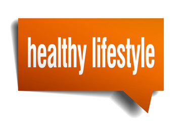 healthy lifestyle orange 3d speech bubble