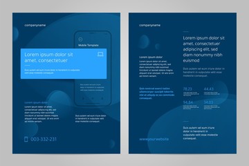 Layout template design with Mobile application. Business brochure flyer design layout.