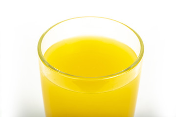 Orange juice in glass isolated on white