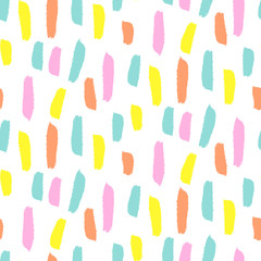 Seamless brushstroke vector pattern. Pastel neon brush strokes repeat texture.