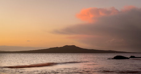 Rangitoto Island at Sunrise, Auckland, New Zealand