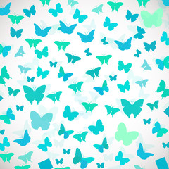 Fototapeta na wymiar Abstract Butterfly Background. Vector illustration of blue butterflies.