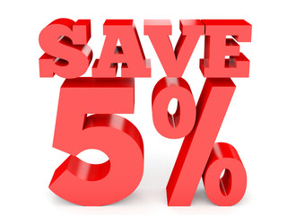 Five percent off. Discount 5 %.