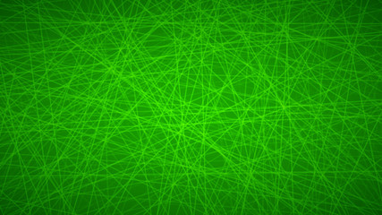 Abstract background of randomly arranged lines in green colors.