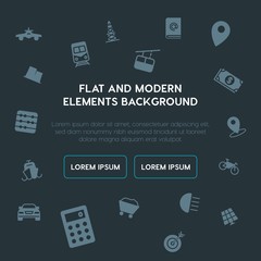 business, transports, industry, location fill vector icons and elements background concept on dark background.Multipurpose use on websites, presentations, brochures and more