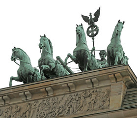 Fototapeta na wymiar Brandenburg Gate in Berlin in Germany with four horses