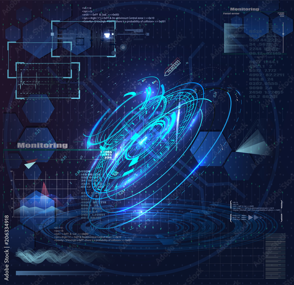 Poster vector circular element for hud sci fi interfaces