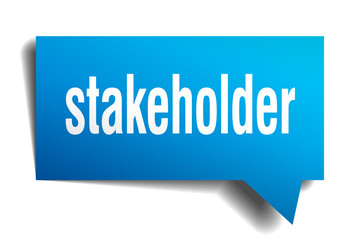 stakeholder blue 3d speech bubble