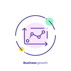 Business chart line art icon, investment trading vector art, outline finance statistic illustration