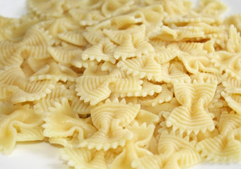 Close up of cooked Bowtie pasta 
