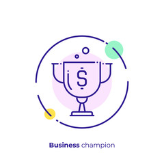 Line art reward cap. Finance success. Scalable vector icon in modern outline style. Lineart elements vector illustration.