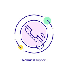 Finance consultation line art icon, verified business help vector art, outline digital support illustration
