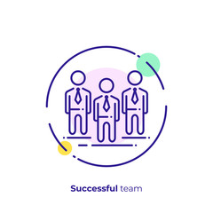 Vip members line art icon, talented investment team vector art, outline office team illustration