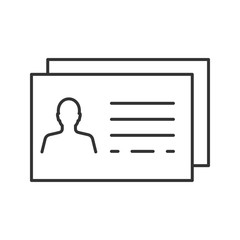 Business card template linear icon