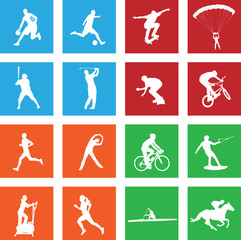 16 simple sport icon - vector