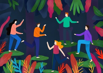 People live in nature, landscape