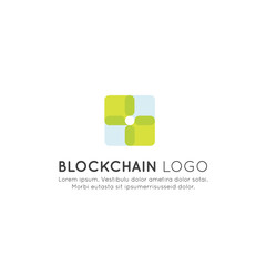 Vector Icon Style Illustration of Blockchain Cryptocurrency Exchange, Buying and Selling, Continuously Growing List of Records Concept. Minimalistic Outline Logo
