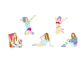 Sitting  happy women's © Daniel
