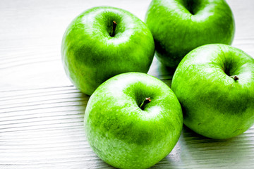 fresh organic green fruits with apples on white background