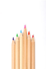 colored pencils isolated on white background