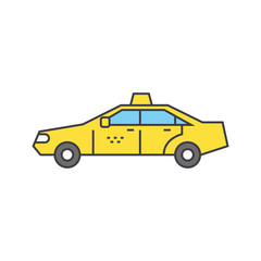 Obraz na płótnie Canvas Taxi line icon, vector illustration. Taxi flat concept sign.