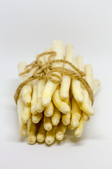 White asparagus, isolated. White background.