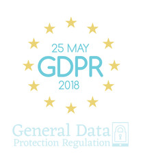 General Data Protection Regulation GDPR compliance or law is May 25th, 2018 year. Vector Vertical Banner for website articles and posts for newspapers.