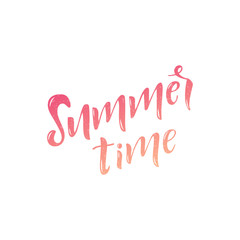 Fototapeta na wymiar Hand drawn lettering phrase Summer time