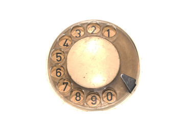 old phone isolated on white background