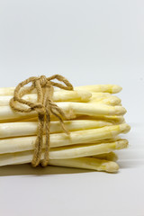 White asparagus, isolated. White background.