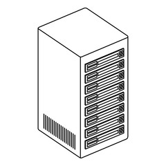 tower server isometric icon vector illustration design