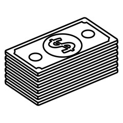 bills dollars money isometric vector illustration design