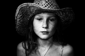 Flower hat girl portrait 