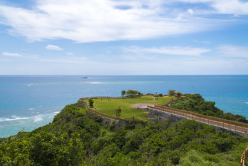 Cape Chinen with beautiful blue sky and ocean, Okinawa, Japna.