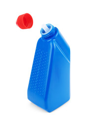 Plastic canister for machine oil isolated on white background