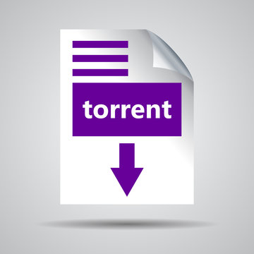 flat ultra violet torrent format download icon on a grey backgro