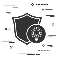 conceptual image of the protection of an inspiring unique idea.