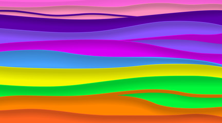 rainbow colorful 3d abstract background with paper cut shapes