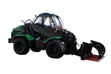 Diesel stacker. Forklift. Loader. Isolated on white.