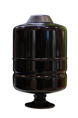 The image of the hydraulic accumulator installed on the hydraulic pumps. Isolated on white.