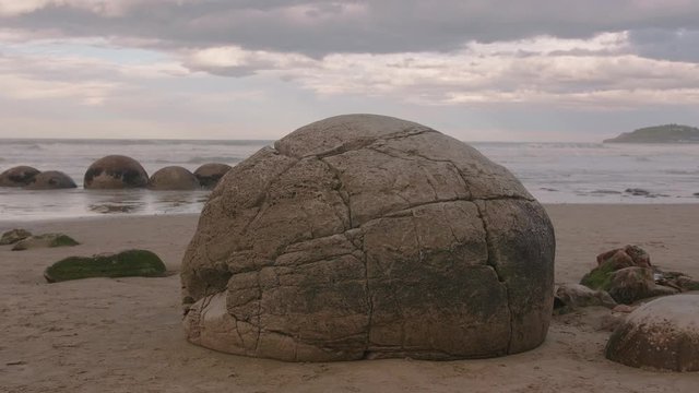Moeraki boulders in the South Island New Zealand