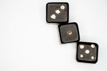 Vintage dices on a white background