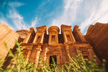 Ad Deir temple. Ancient city of Petra, Jordan - obrazy, fototapety, plakaty