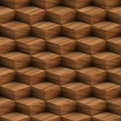 Abstract texture from wooden cubes, 3d render