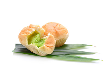 Pandan bread on white background