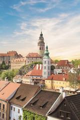 Naklejka na ściany i meble Nice view of the historic center of Cesky Krumlov, Czech Republic